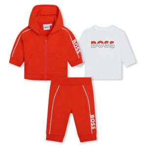 BOSS Baby Boys Red Cotton WS23 Tracksuit Set