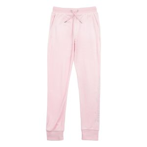 Juicy Couture Girls Pink Velour Joggers With Logo Diamante Detail And Cuffs