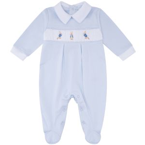 Mini-La-Mode Baby Boys Blue Peter Rabbit Fine Knit Babygro