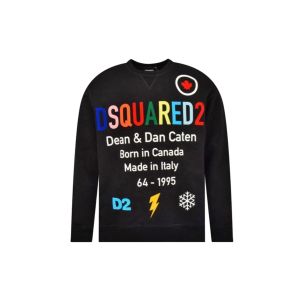 DSQUARED2 Bright Coloured Logo Black Sweater