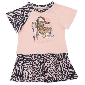 KENZO KIDS Pink Leopard Cotton Dress