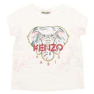 KENZO KIDS Girls White Elephant and Polar Bear T-Shirt