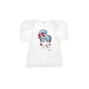 Monnalisa Girls White Diamanté Tinkerbell T-Shirt