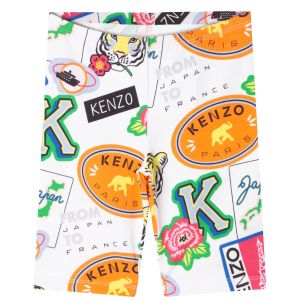 KENZO KIDS Girls Cotton Bold Icon Logo Cycle Shorts