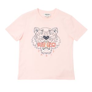 KENZO KIDS Girls Navy & Orange Iconic Tiger Pink T-Shirt