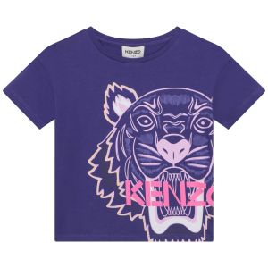 KENZO KIDS Girls Purple Iconic Tiger T-Shirt