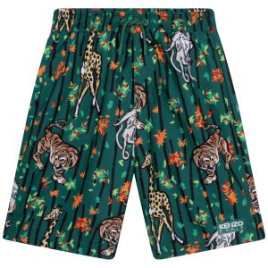 KENZO Green Bamboo Jungle Print Swim Shorts