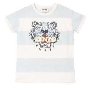 KENZO KIDS Boys Pale Blue & Ivory Iconic Tiger T-Shirt