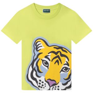 KENZO Boys Bright Green Cotton Tiger T-Shirt