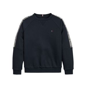 Tommy Hilfiger Boys Black Sweatshirt With Logo Tape