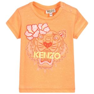 Kenzo Kids Baby Girls Orange Tiger T-Shirt
