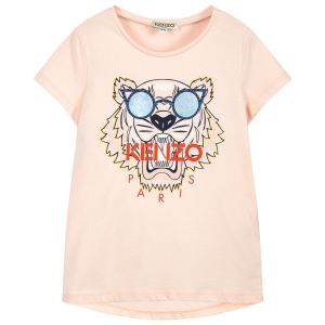 Kenzo Kids Girls Pink TIGER Sunglasses T-Shirt