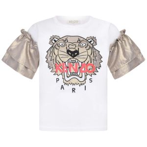 Kenzo Kids White & Gold Tiger T-Shirt