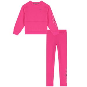 Tommy Hilfiger Girls Pink Sweatshirt and Leggings Set