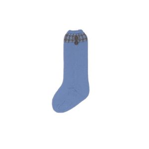 Rahigo Boys Blue & Camel Patterned Buton Socks
