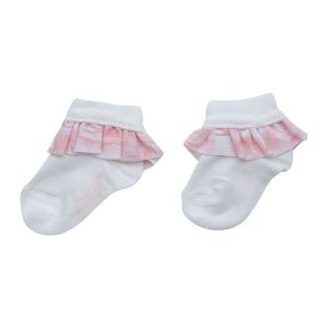 A'Dee Little A Summer Bloom 'Gracelyn' Bright White Frilly Ankle Socks
