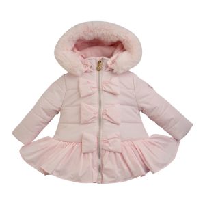 Little A Baby Pink &#039;Elsa&#039; Faux Fur Hooded Coat