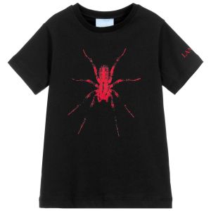 Lanvin Boys Black Cotton Red Spider T-Shirt