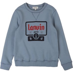 Lanvin Boys Blue Paris Logo Sweatshirt 