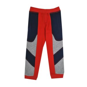 Lanvin Boys Red,Grey and Navy Cotton Joggers