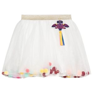 BILLIEBLUSH Girl's Cream Pom Pom Tulle Skirt