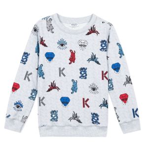 Kenzo Kids Boys Light Grey  Cotton Disco Jungle Sweatshirt