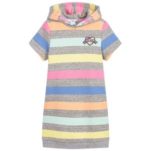 Little Marc Jacobs Girl's Grey Candy Striped Dress