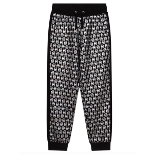 Michael Kors Girls Black With Silver All Over Logo Joggers