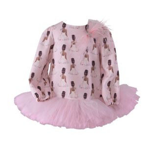 Daga Girls Pink Ballerina Tulle Hem Dress