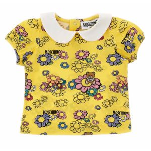 Moschino Baby Girls Yellow Teddy Bear & Flower T-Shirt