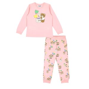 Moschino Baby Girls Sugar Pink Cotton Teddy Bear Trouser Set