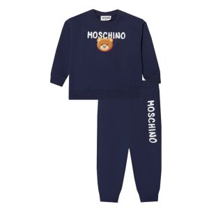 Moschino Baby Navy Blue Cotton Embossed Teddy Tracksuit