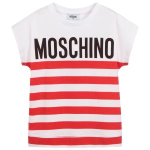 Moschino Kid-Teen Girls Red Cotton Maxi T-Shirt