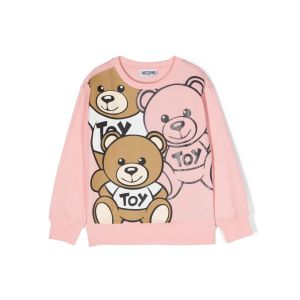Moschino Girls Pink Cotton Giant Teddy Bear Sweatshirt
