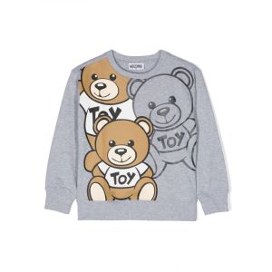 Moschino Grey Cotton Giant Teddy Bear Sweatshirt