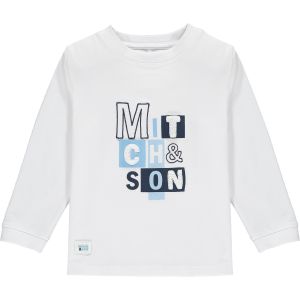 Mitch & Son Boys White 'Pinkston' Long Sleeved Top