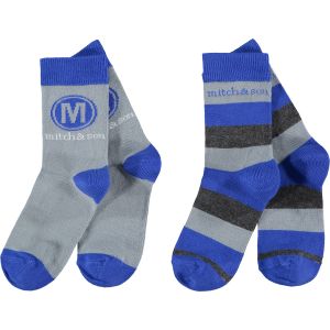 Mitch & Son Royal Blue & Grey 'Stafford' Socks (2 Pack)