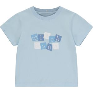 Mitch & Son A Time To Fly 'Jack' Pale Blue Short Sleeve T-Shirt With Blue & White Logo