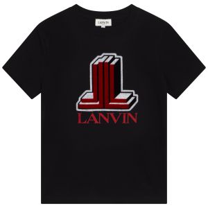 Lanvin Black T-Shirt With Double L Logo