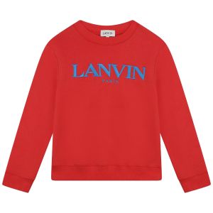 Lanvin Red Sweatshirt With Blue Paris Logo