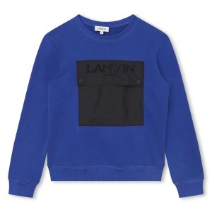 Lanvin Boys Blue Cotton Pocket Sweatshirt