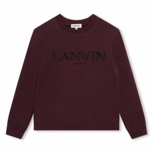 Lanvin Boys Burgundy Logo Sweatshirt