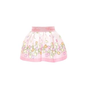 Monnalisa Girls Pink Cotton Tulip Flower Skirt