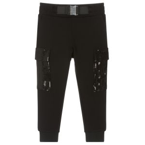 DKNY Girls Black Sequin Trousers