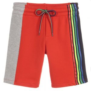 Paul Smith Junior Neon Zebra Boys Red Cotton Shorts