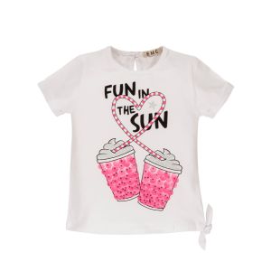 Everything Must Change Girls White ANd Pink Detail T-shirt
