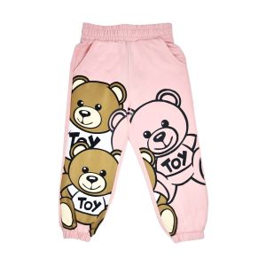 Moschino Kid Girls Pink Cotton Giant Teddy Bear Joggers