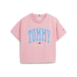 Tommy Hilfiger Girls Pink And Blue 'Varsity' T-shirt