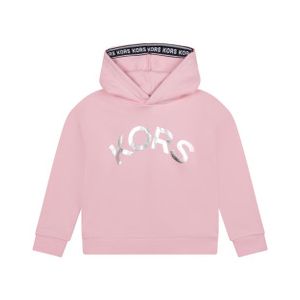 Michael Kors Girls Pink Hooded Sweatshirt With Logo Detail