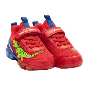 Bull Boys Dinosaur T-Rex Light Up Trainers In Red
